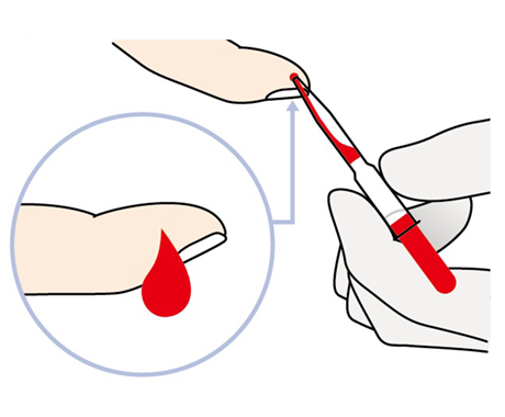 1.指先から採血を行います